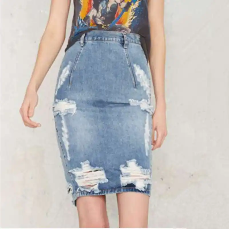 Ripped Denim Pencil Skirt Store, 54 