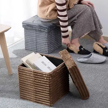 

Clothes Storage Box Bin Sundries Organizer Shoes Stool Snacks Toys Storage Container Box Closet Organizer Household Stool