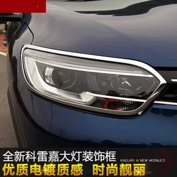 

Special stickers High quality ABS plating Headlamps Decorative frame Decorative covers For 2016 Renault Kadjar Car styling