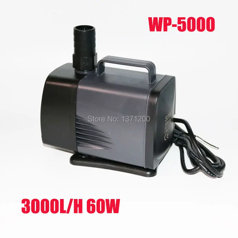

High quality WP-5000 3000L/H 60W for aquarium ultra silent fish tank submersible pump water pump amphibious bomb free shipping