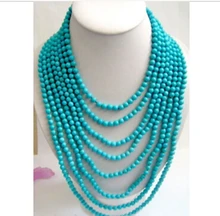 vogue popular Long 100″ Tibet Small 6mm Beads jewelry Necklace