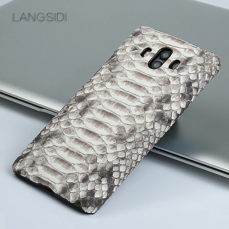 wangcangli For Huawei P8 Luxury handmade real python Skin leather phone case Genuine Leather phone case