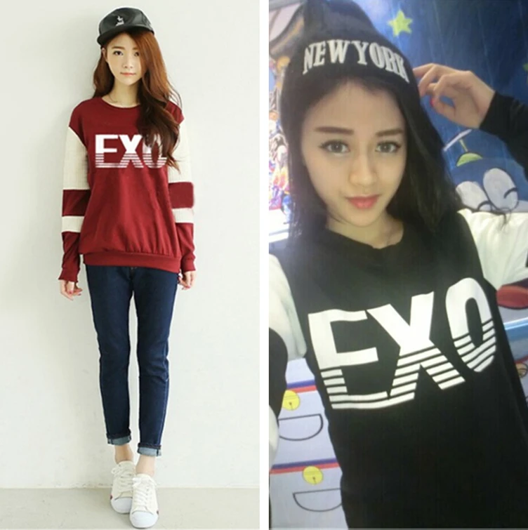 Новинка 2016 года толстовки с капюшоном и принтом owmen exo KPOP в Корейском стиле