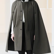 S-6XL! Новинка, Осеннее и зимнее мужское пальто, длинное пальто из шерстяной плащ Линь