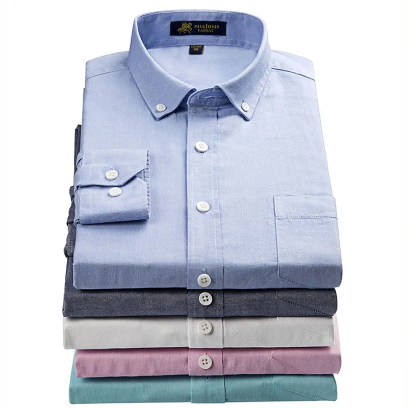 Хлопок Оксфорд Для мужчин Сорочки выходные для мужчин Высокое качество Для мужчин классический стиль Формальные Бизнес социальных Рубашки для мальчиков Рабочая одежда No-Iron