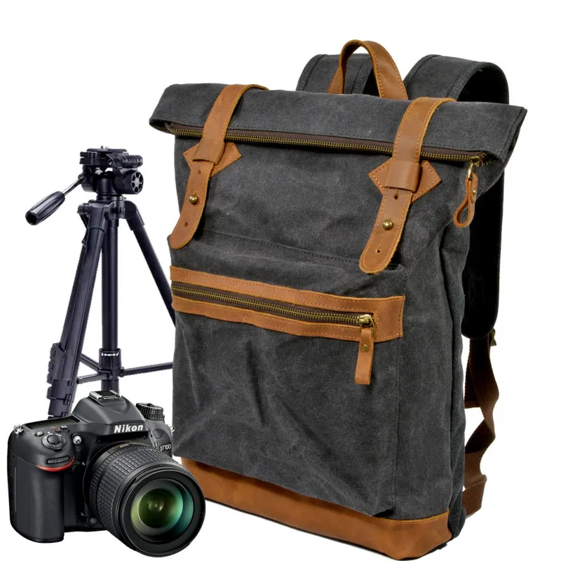 

Camera Backpack Photo Bag Waterproof Camera Case Backpack Wax Large Capacity Digital SLR Camera Bag for Canon Nikon SONY Olympus