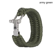 23 см регулируемый наружный походный Кемпинг-параккорд браслет для мужчин для выживания Аварийный Браслет из нержавеющей стали плетеный браслет