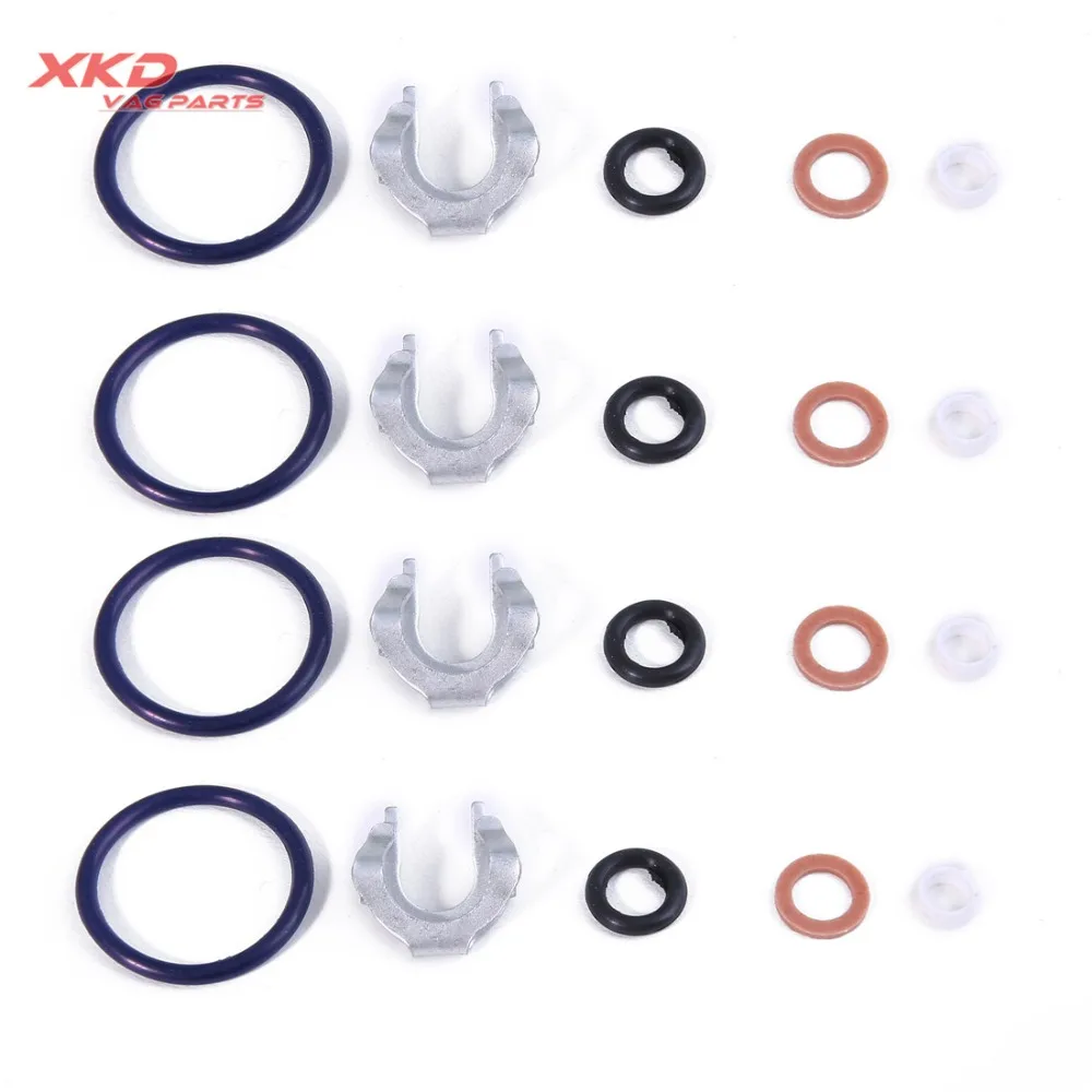 4pcs Fuel Injector Seal Kits For VW Beetle Golf Jetta Tiguan CC 1.4T