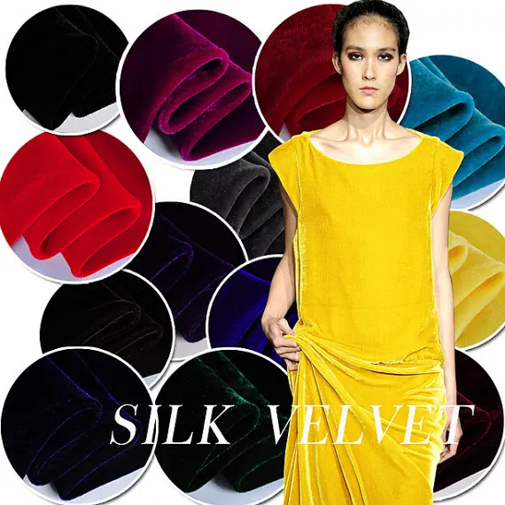 

Silk velvet fabric, silk velour Fabric, silk pleuche Fabric, sold by lot(6meters), color can mixed.