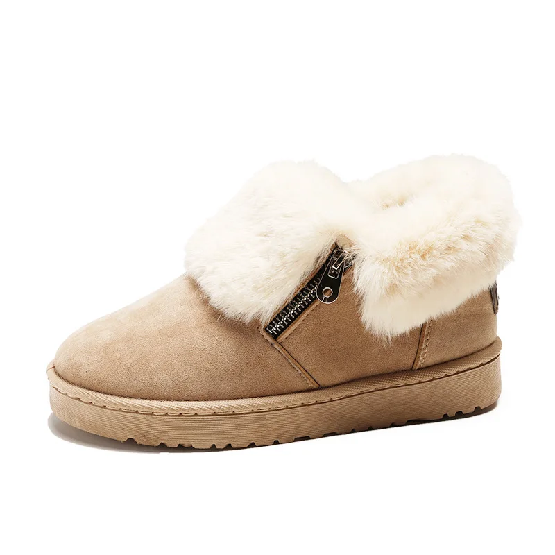 

Women Snow Boots Winter Warm Boots Women Fashion Slip on Fur Plush Ankle Boots Ladies Faux Leather Winter Women Shoes 9h06
