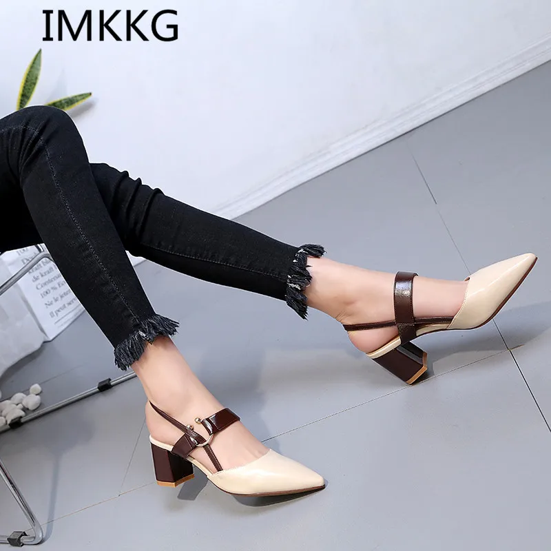 pointed thick heels