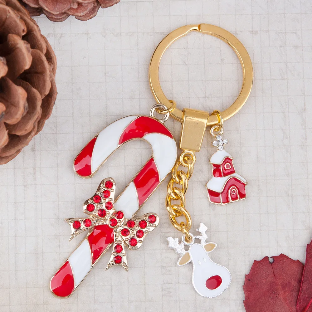 Doreen Box Key chain & Key ring Christmas Reindeer Gold color Christmas