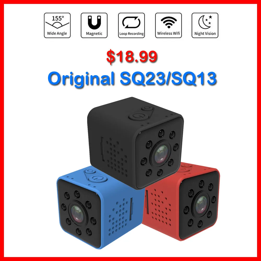 

Original Mini Cam WIFI Camera SQ13 SQ23 PK SQ11 SQ12 FULL HD 1080P Night Vision Waterproof Shell CMOS Sensor Recorder Camcorder