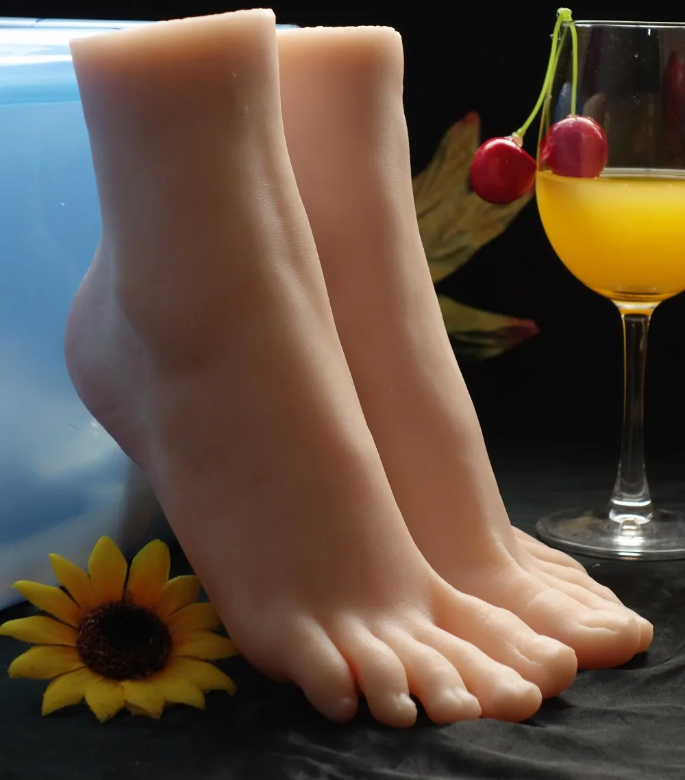 Real font b doll b font simulation foot model high simulation feet silk stockings foot new