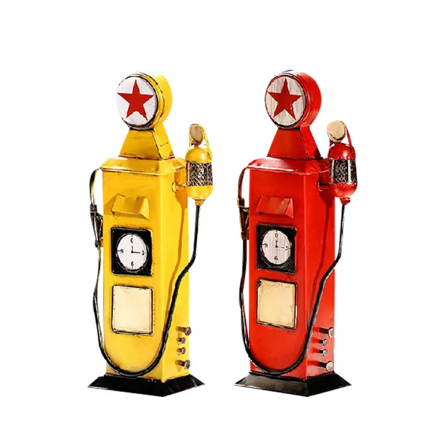 Retro Vintage Resin Gas Station Miniature Coffee Machine Figurine Home