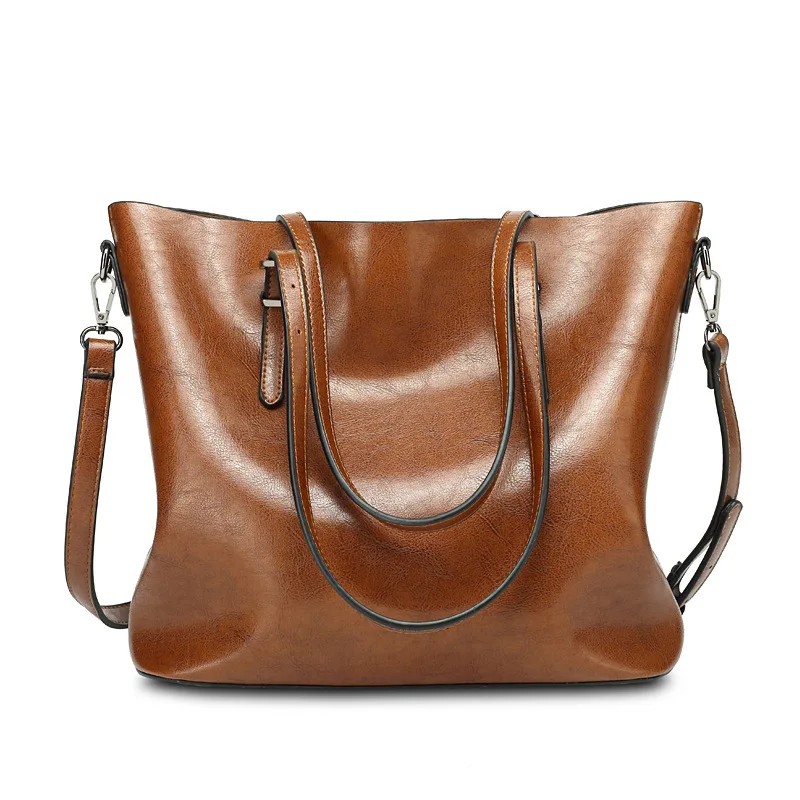 

women leather handbags Casual Tote luxury handbags women bags designer ladies Shoulder cheap leather handbag brown color ME753