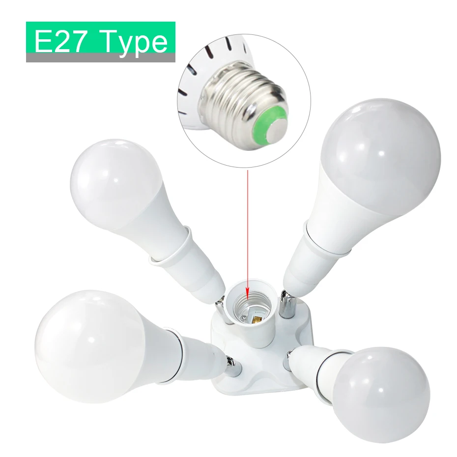 1 до 1/3/4/5 светильник адаптеры-конвертеры держатель E27 для E27 гнездо Разделение ter светодиодный светильник ing лампа Разделение адаптер лампы Основание держателей фото