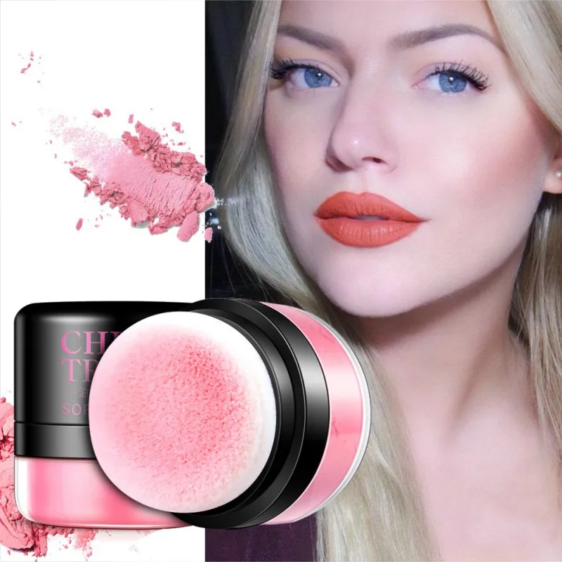 

3 Colors Mineral Blush Powder Makeup Baked Bronzer Contour Soft Blusher Palette Long Lasting Make Up Cosmetic Peach Coral Red