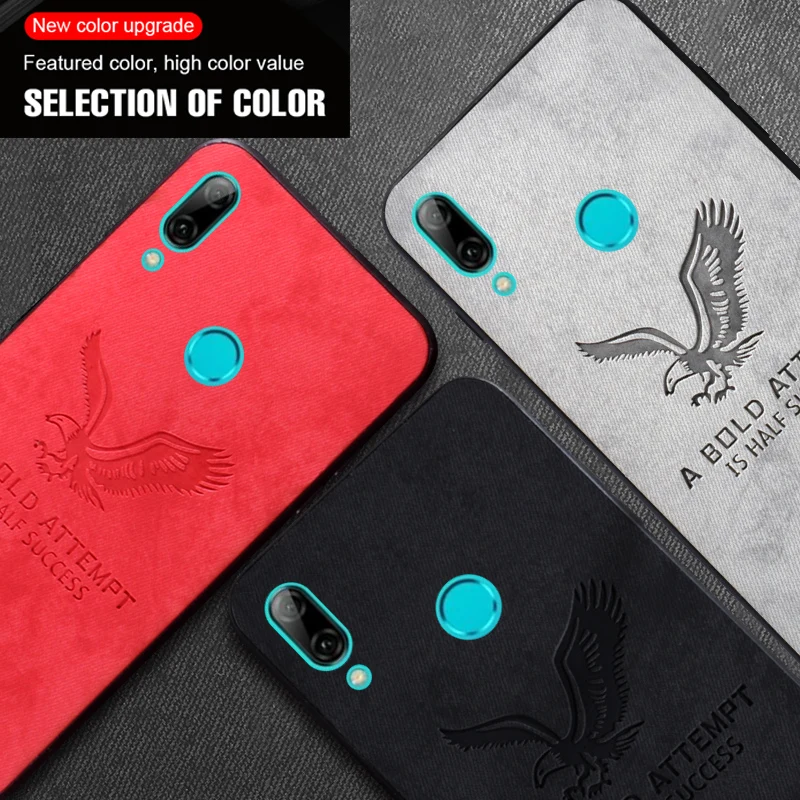 

New Fabric Ultra-thin Canvas Silicon Phone Case For Huawei P Smart FIG-LX1 Cloth Soft Cover Coque For Huawei P Smart Plus 2019