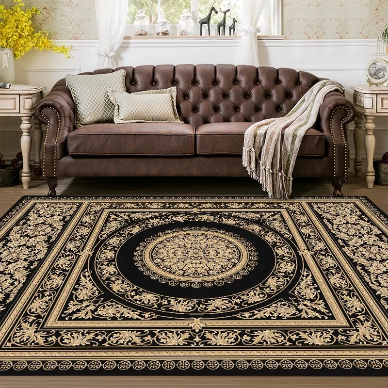 Slash sales классический черный винтажный геометрический офисный декоративный коврик 120*160 см, большой размер ретро коврик для гостиной