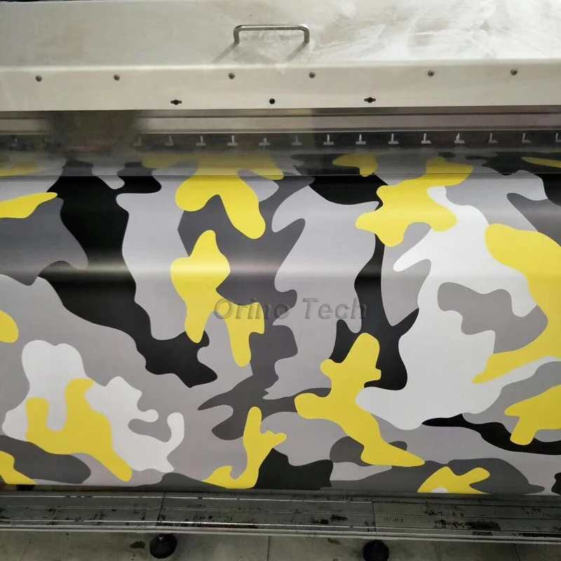 Special Price Geel Zwart Afdrukken Camo Vinyl Film Auto Wrap Met luchtbel Gratis Pixel Geel Zwart Grijs Camouflage Grafische Auto Sticker film