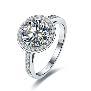 

Test Positive 3CT Moissanite Diamonds Engagement Ring For Woman Sterling Silver Ring Last Forever