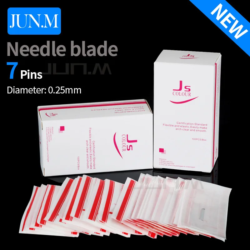 

50Pcs Professional Tattoo Microblading Permanent Makeup Needles Blades Eyebrow Manual Bevel Flex 7 Pin For Microblading Pen