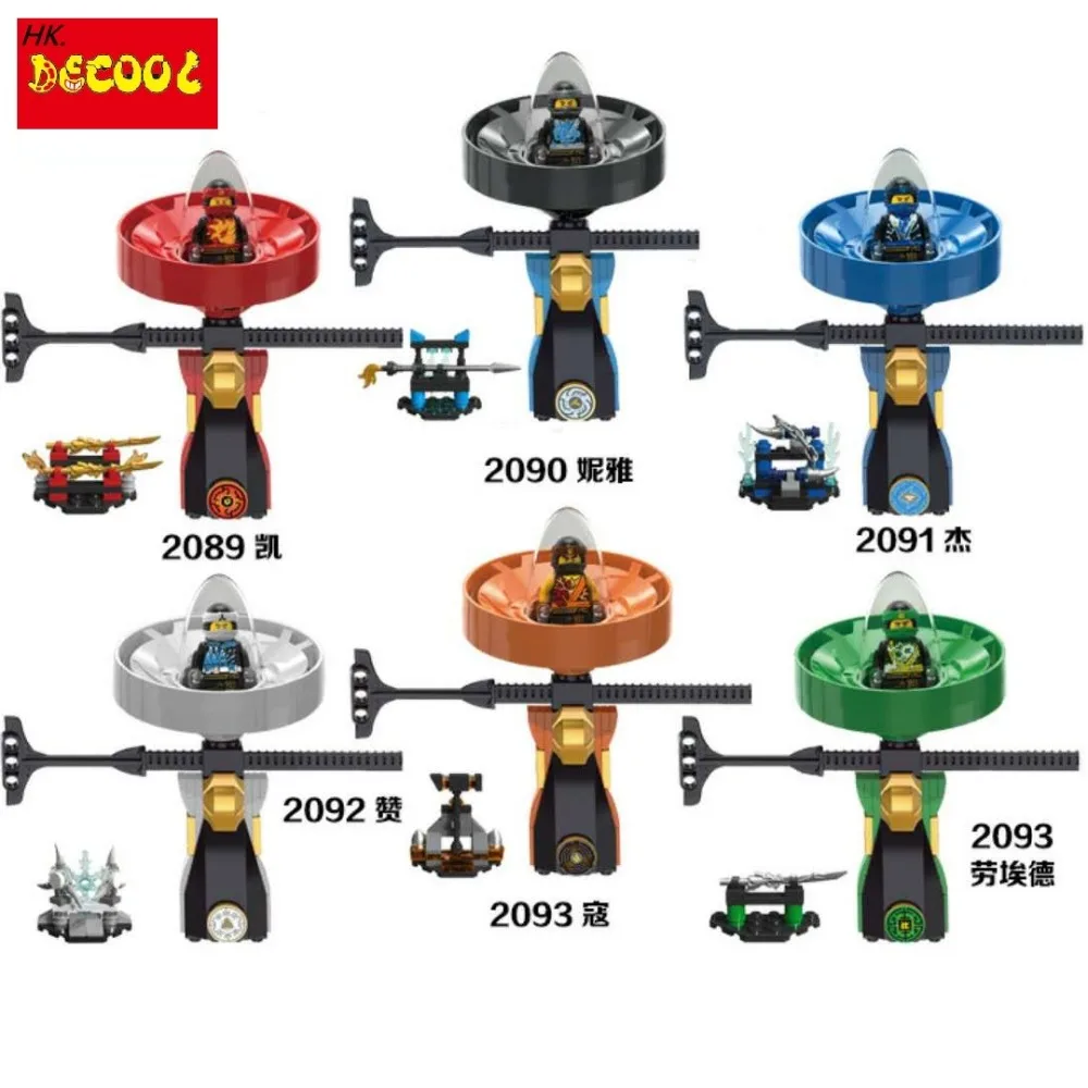 

Decool Spinning ninjago SPINJITZU of ninja 2018 movie Gyros Zane Cole Action LPS Figures Building Toys for legoes for minifigure