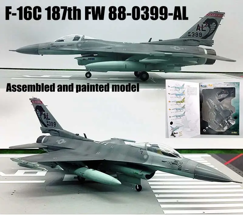 US F-16C Fighting Falcon 187th FW 88-0399-AL 1/72 diecast plane Easy model |