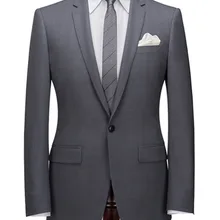 Новое поступление Пользовательские Slim Fit с боковыми серый один Пуговицы Нотч Для мужчин Костюмы офисная униформа