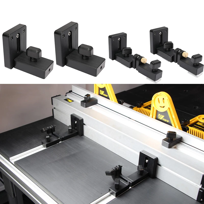 

450/600/800mm Aluminium Profile Fence 70mm Height with T-tracks and Sliding Brackets For Woodworking workbench DIY modification