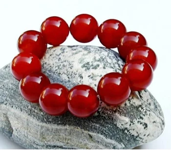 

Red natural agate bracelet jade bracelet South Red chalcedony crystal bracelet jewelry beads hand on men and women
