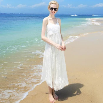 

Women 100 Silk dress Beach dress 100% Natural Silk Elegant White dress V-neck Holiday summer dresses Rose Free Shipping HOT Sell