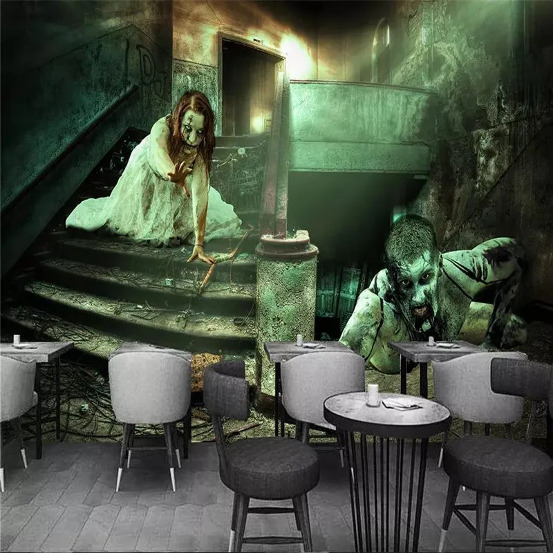 Custom Mural Wallpaper 3d Stereo Mysterious Zombie Bar Ktv Background Wall