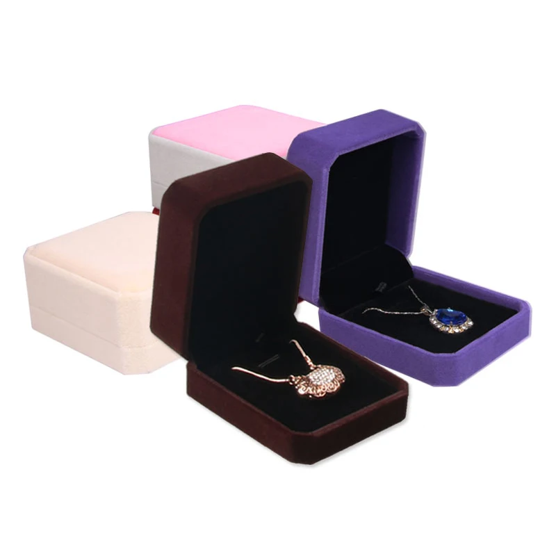 High Quality 9pcs eight Color Square shape Velvet Jewelry box widget