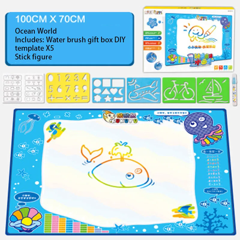 100x70 см Детские граффити детские игрушки Вода с магией стило перьевое изображение картина вода игровой рисовальный коврик в Рисование игрушки - Цвет: ocean