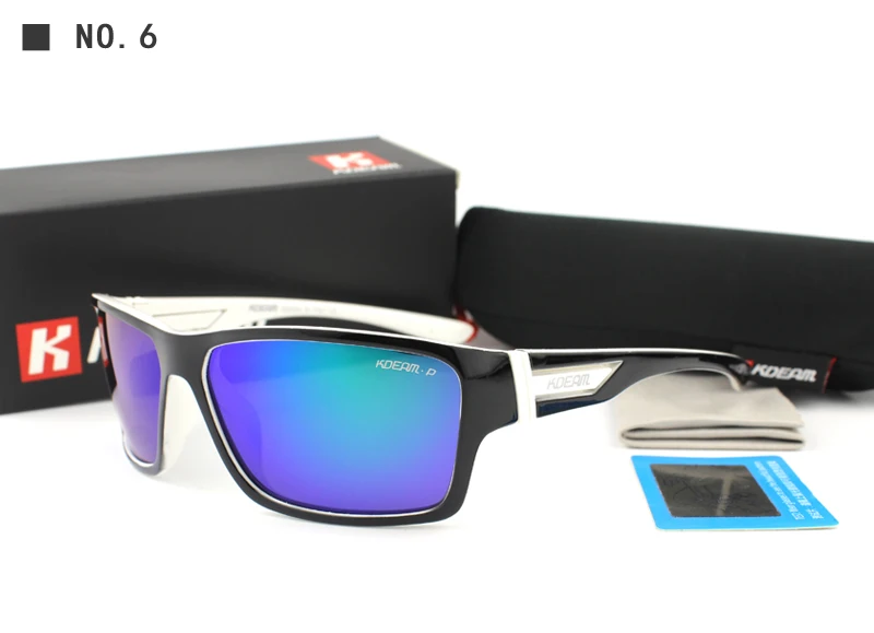 Новые поляризованные солнцезащитные очки Kdeam, мужские очки, стимпанк очки с фирменной коробкой lentes de sol hombre KD510 - Цвет линз: NO6