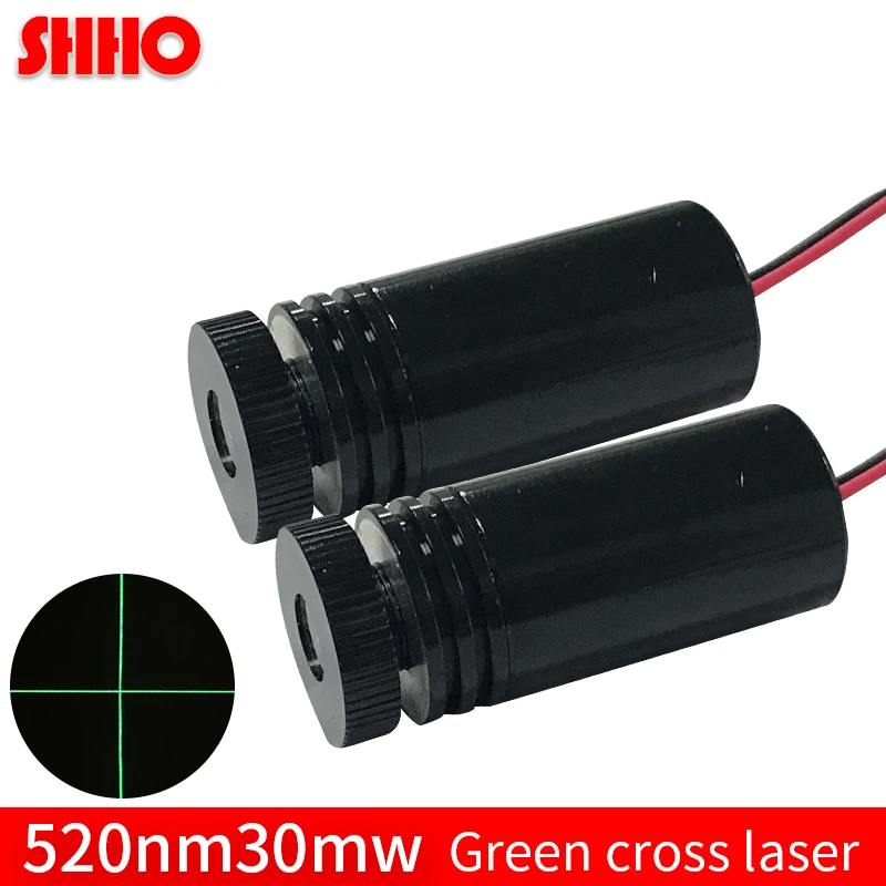 Ajustável a Espessura da Linha de Laser Verde do Laser Módulo Cruz Linha Transversal Laser Posicionamento Estável Banda Industiral 520nm 30 mw