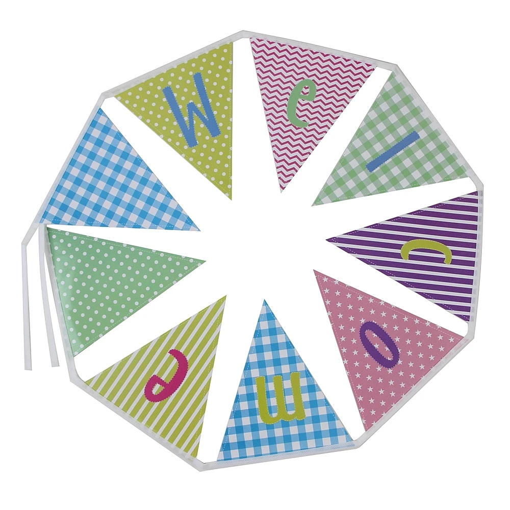 

Colorful Welcome Banner Welcome To The Party Bunting Back to School Baby Shower Birthday Party Wall Hanging Decor