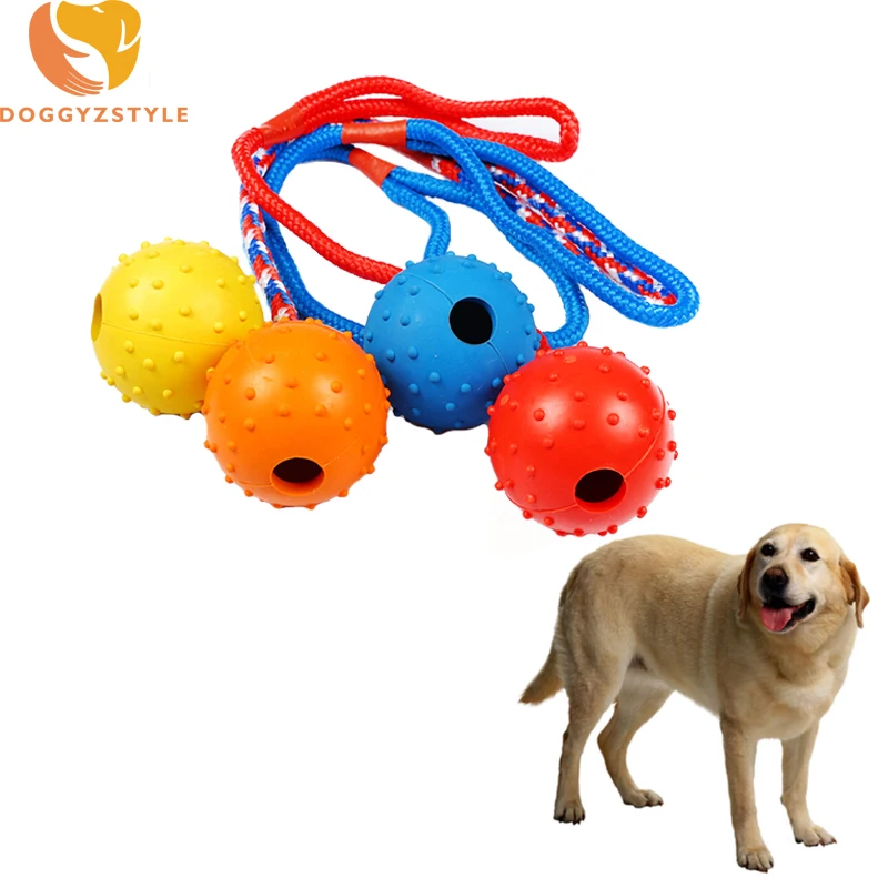 Indestructible Solid Rubber Dog Chew Training Ball Toys Random Color