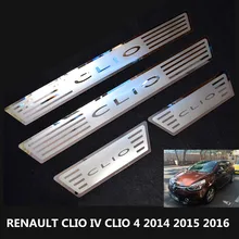 Para Renault CLIO CLIO IV 4 2014 2015 2016 de Acero Inoxidable Placa del desgaste del travesaño para CLIO 4 Travesaño de La Puerta Cubierta de Guarnición para CLIO IV