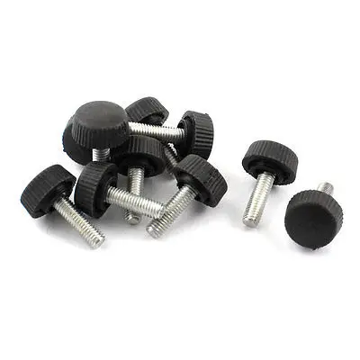 

10 Pcs 25mm Height 5x15mm Male Thread Screw on Design Straight Knurled Knob