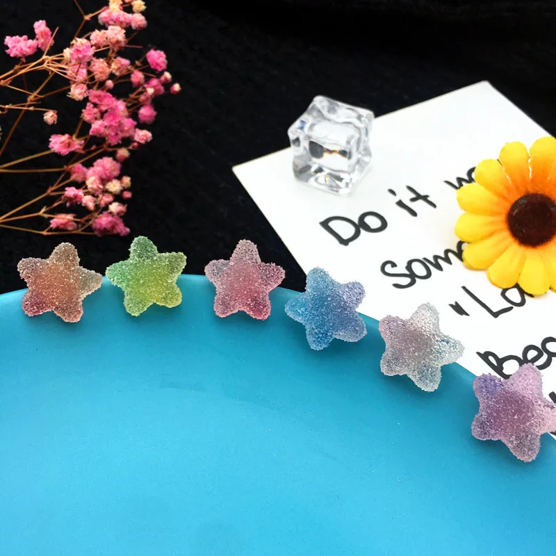

Lovely Resin Star heart jelly studs earrings for women Kids Jewelry Funny Sugar Candy Party Ear Studs Christmas gifts