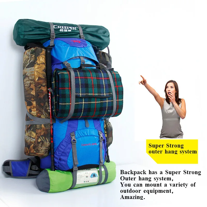 Skup Creeper darmowa wysyłka 60 + 5L profesjonalny wodoodporny plecak wewnętrzna ramka wspinaczka Camping plecak turystyczny torba alpinistyczna