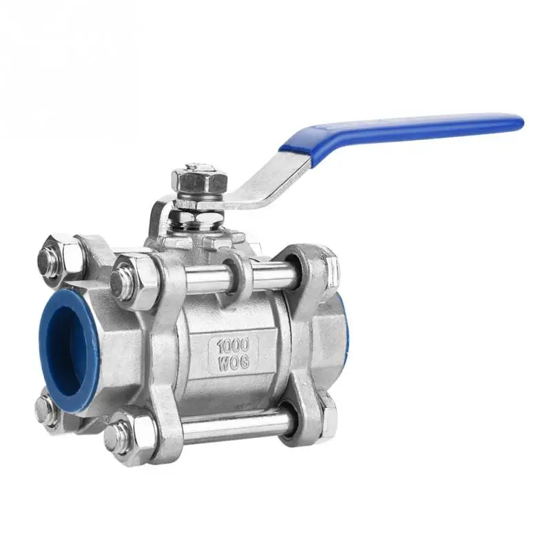 

Female Ball Valve 304 Stainless Steel Three-piece Full Port Female Ball Valve 34 NPT 1000WOG valvula