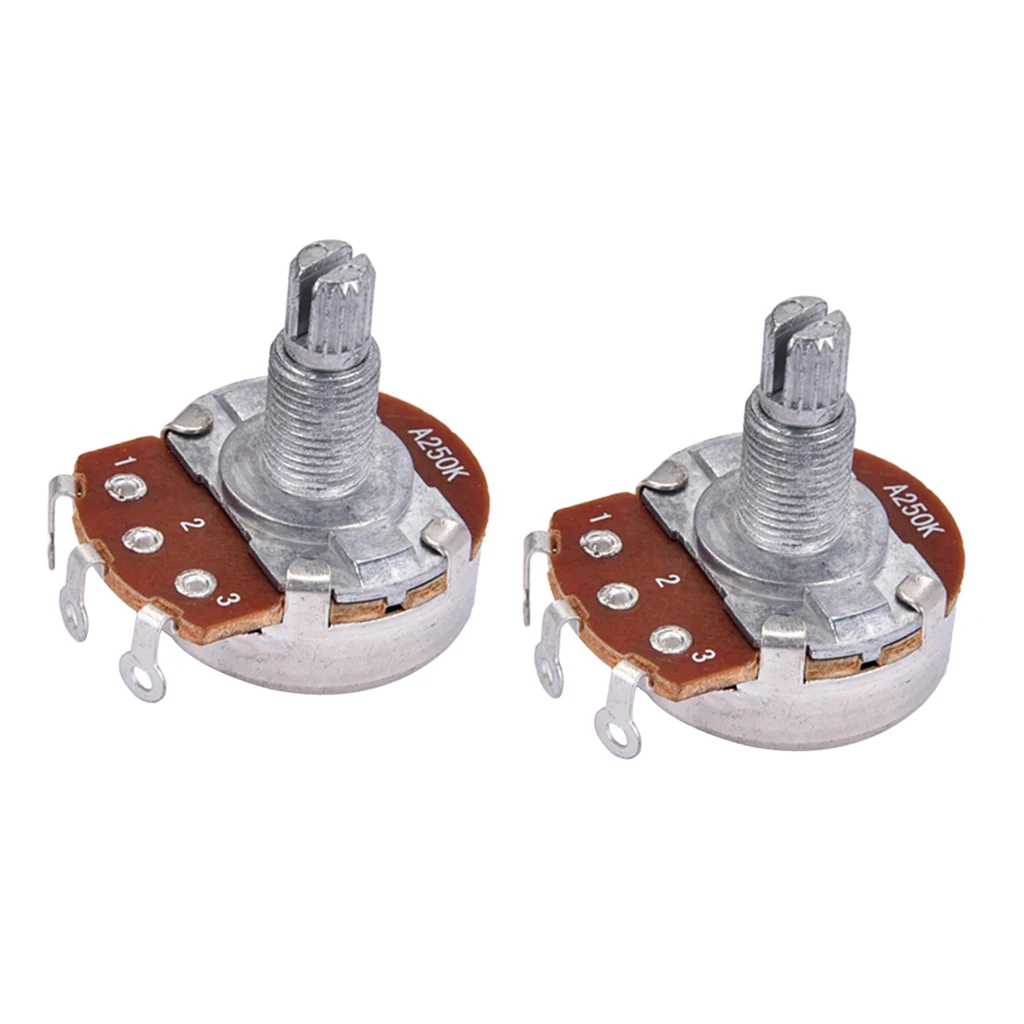 Pack Of 2 Big A250K Taper Potentiometer Tone Pots Alpha For Electric Guitar/Bass 18mm Split Shaft
