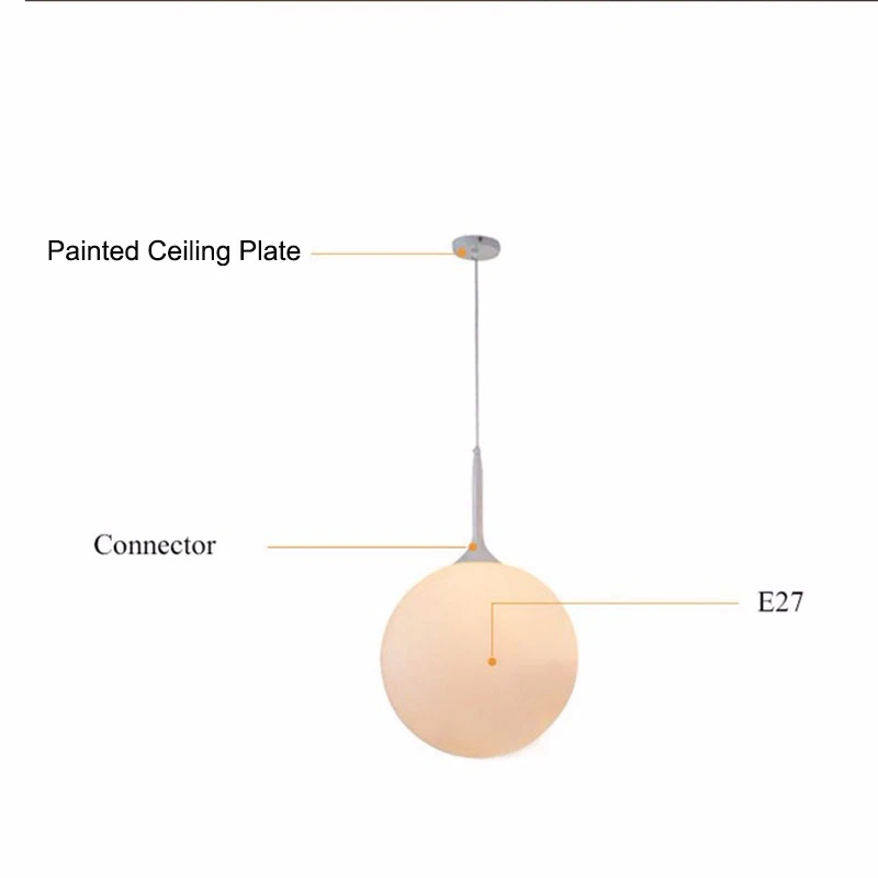 Современный простой белый стеклянный шар подвесной светильник светодиодный E27 Лофт подвесной светильник с 6 размер для гостиной, спальни ресторана лобби кафе