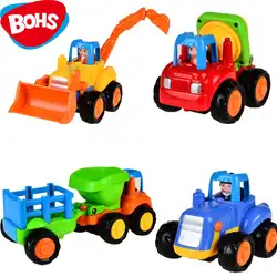 4 шт. толчок и идти трения питание автомобиля игрушечные лошадки, трактор, бульдозер грузовик, цемента смеситель, самосвал детская игрушка