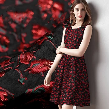 

The new convex exquisite fashion fabrics safflower Guduo three-dimensional brocade jacquard fabric