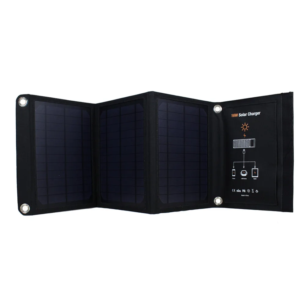 

Double USB Folding Mono Solar Panel Charger Power Bank For iphone 6 6s 7 plus for samsung Cell phone Foldable Solar USB Charger
